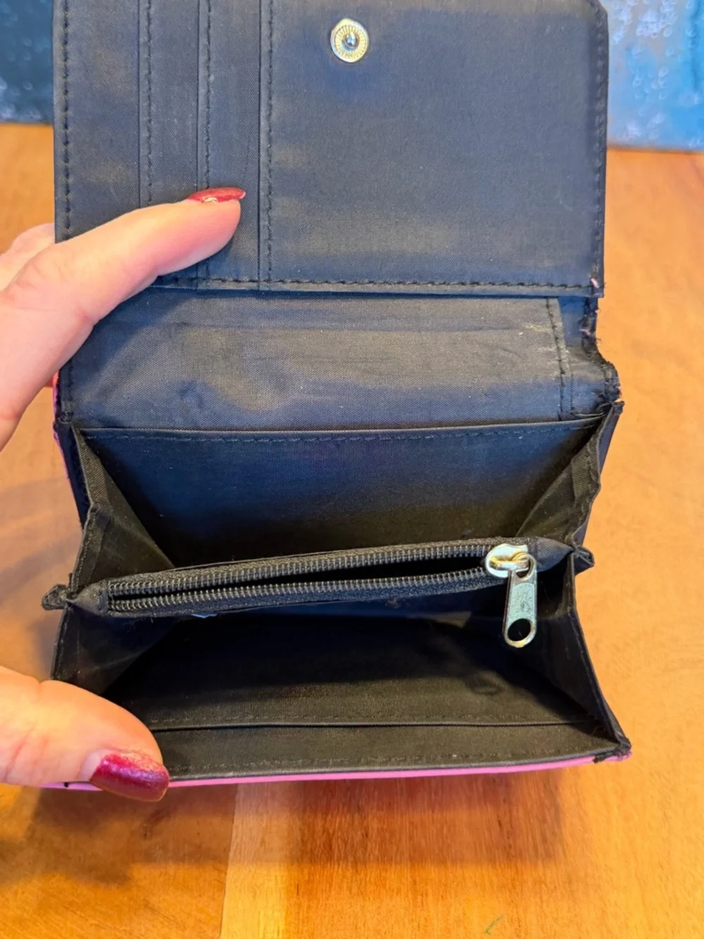 Barbiecore Pink Faux Leather Compact‎ Wallet Snap Closure  (VGUC)